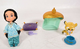 Disney Store Animators Collection Jasmine Mini Doll 5&quot; Play Set Rajah - £15.56 GBP