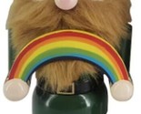 Wooden Christmas Nutcracker,9&quot;, ST. PATRICK&#39;S LGBT GNOME WITH RAINBOW, CI - £19.75 GBP