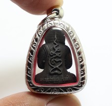 Pidta Close Eyes Buddha Yant Lp Moon Thai Strong Protection Amulet Siam Pendant - £44.58 GBP