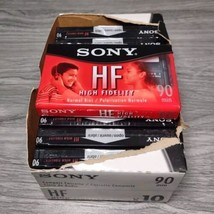 (10) Brand New SONY HF 90 Minute Blank Audio Cassette Tape Normal Bias C-90HFL - £17.58 GBP