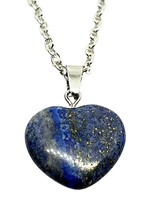 Lapis Lazuli Heart Necklace Pendant 925 Silver Wisdom Gem Reiki Healing Unisex - £3.95 GBP