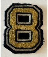 Number 8 Patch Embroidered Sew on Lettermen Sweater Black &amp; Yellow 3 1/2... - £5.46 GBP