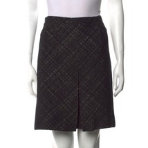 Womens Size 10 Akris Punto Black Textured Plaid Kick Pleat Midweight Mini Skirt - £31.21 GBP