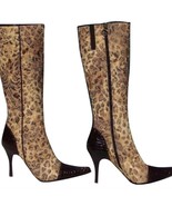 Donald Pliner Bronze Black Brown Gator Leather Leopard Tapestry Boot $49... - $270.80 CAD