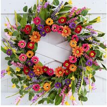 Charming 22-Inch Summer Wreath Featuring Eucalyptus &amp; Lavender for Easy ... - $59.35