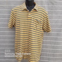 VINTAGE Abercrombie &amp; Fitch Men&#39;s Muscle Shirt Logo Blue Yellow Stripe P... - £23.79 GBP