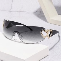 Y2K Wrap Around Fashion Sunglasses For Women Men One-piece Gradient Lens Glasses - £13.14 GBP