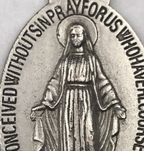 Mother Mary Madonna Vintage Pendant Charm Catholic Symbols Reverse Pray For Us - £9.79 GBP