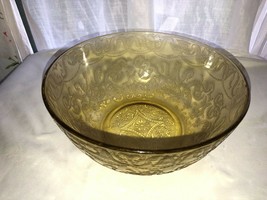 Vintage Amber Federal Glass Madrid 9.5&quot; Salad Bowl Mint  - £27.96 GBP