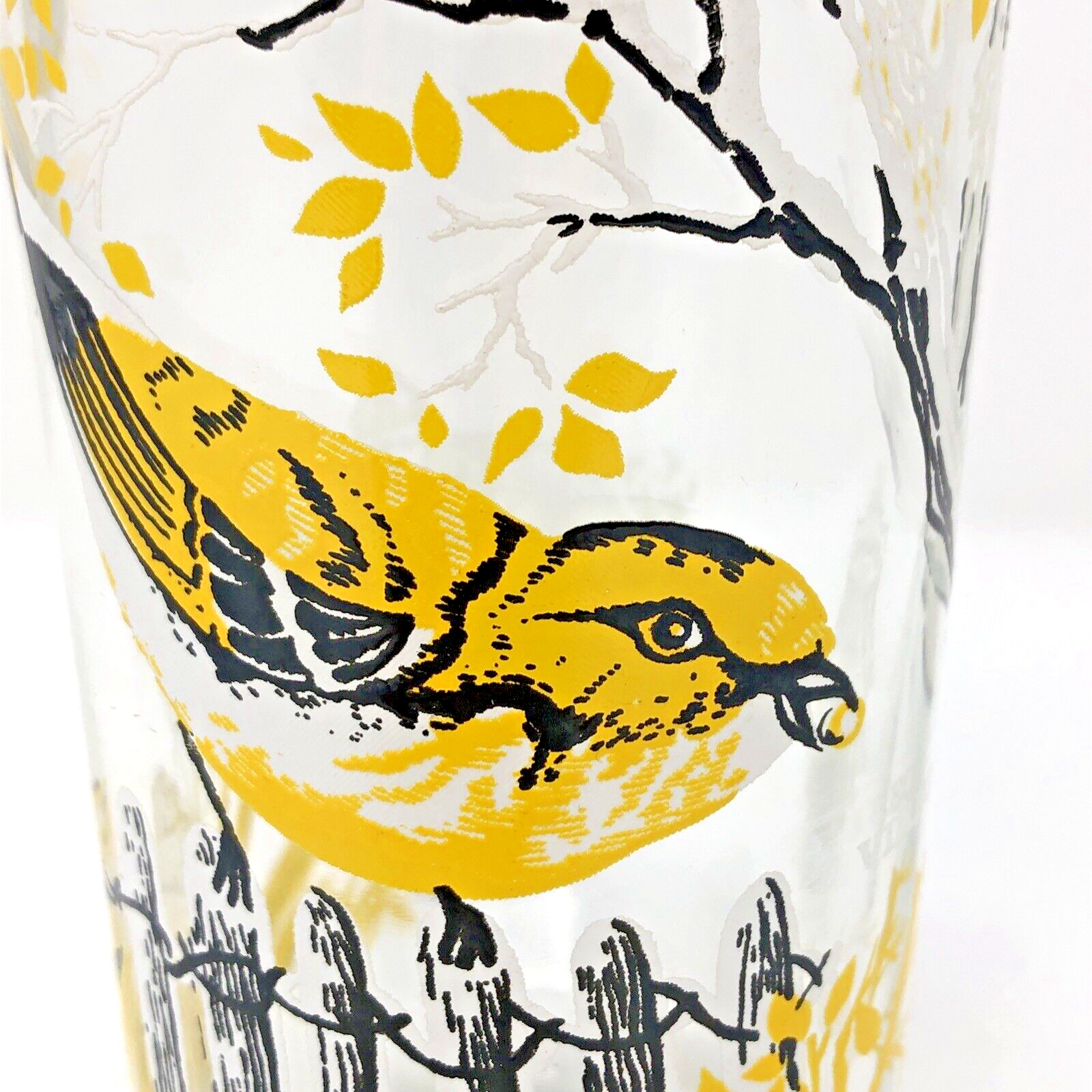 Primary image for Peanut Butter Glass Ann Page Bird Series Yellow Vireo Vintage 1950's A&P PB