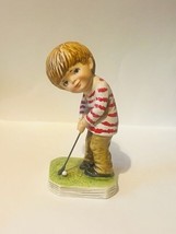 Gorham Figurine Moppets 1975 Fran Mar Golfer boy Golf Japan Sculpture Po... - $39.55
