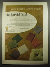 1954 Barwick Imperial Chenille Carpet Ad - Your heart&#39;s desire wears - £14.87 GBP