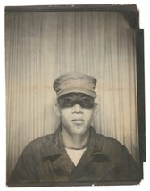 Photo Booth 1940s Navy Recruit Named on back - Amazing 2.5 x 3.25 in. - £14.93 GBP