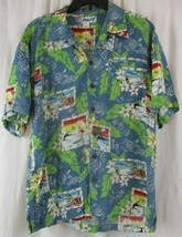 Utility Brand Button Up Shirt Sz Medium Hawaiian Surfing Cruising - £13.61 GBP