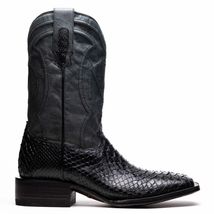 Marco Di Milano Genuine Snake Skin Cowboy Boot Missouri Black image 2