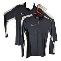 Kids Nike 1/4 Zip Long Sleeve Athletic Shirts Black and White Size Mediu... - $40.04