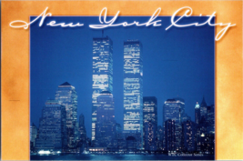 Postcard View of World Trade Center along Hudson River, New York City  (C) - £3.83 GBP