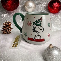 Peanuts Snoopy Christmas Coffee Mug Snowflake Gift 20 oz NEW - £17.19 GBP