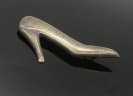925 Sterling Silver - Vintage Smooth High Heel Pump Shoe Brooch Pin - BP3684 - £38.02 GBP