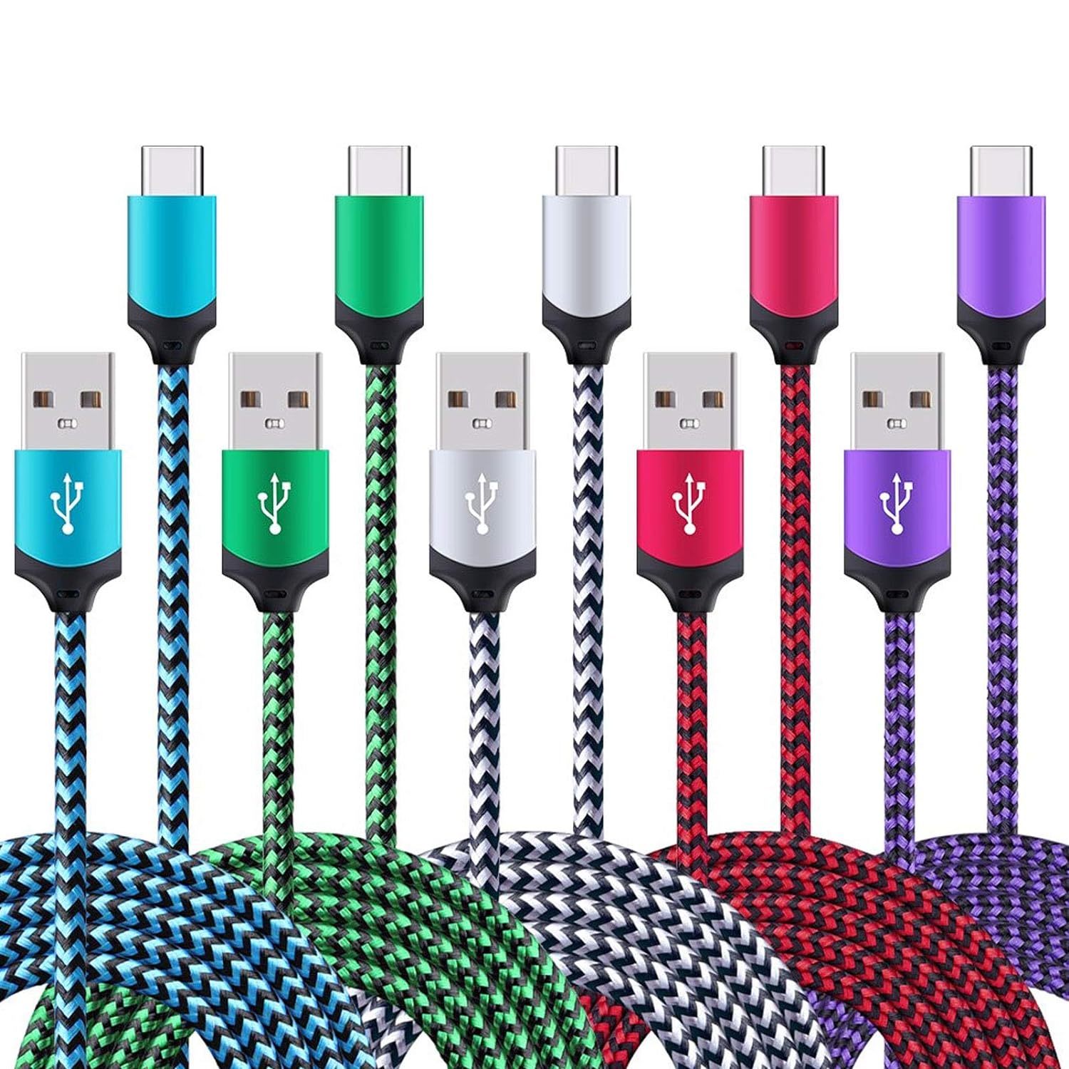5Pack 6Ft Fast Usb Type C Cable Phone Charger Cord Compatible For Samsung Galaxy - $24.99