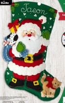 DIY Bucilla Santas Furry Friends Cat Dog Pets Christmas Felt Stocking Kit 89447E - £29.42 GBP