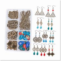 DIY Jewelry Making Kit: 10 Pairs Trinity Celtic Knot Charm Earrings with Flower - $34.64