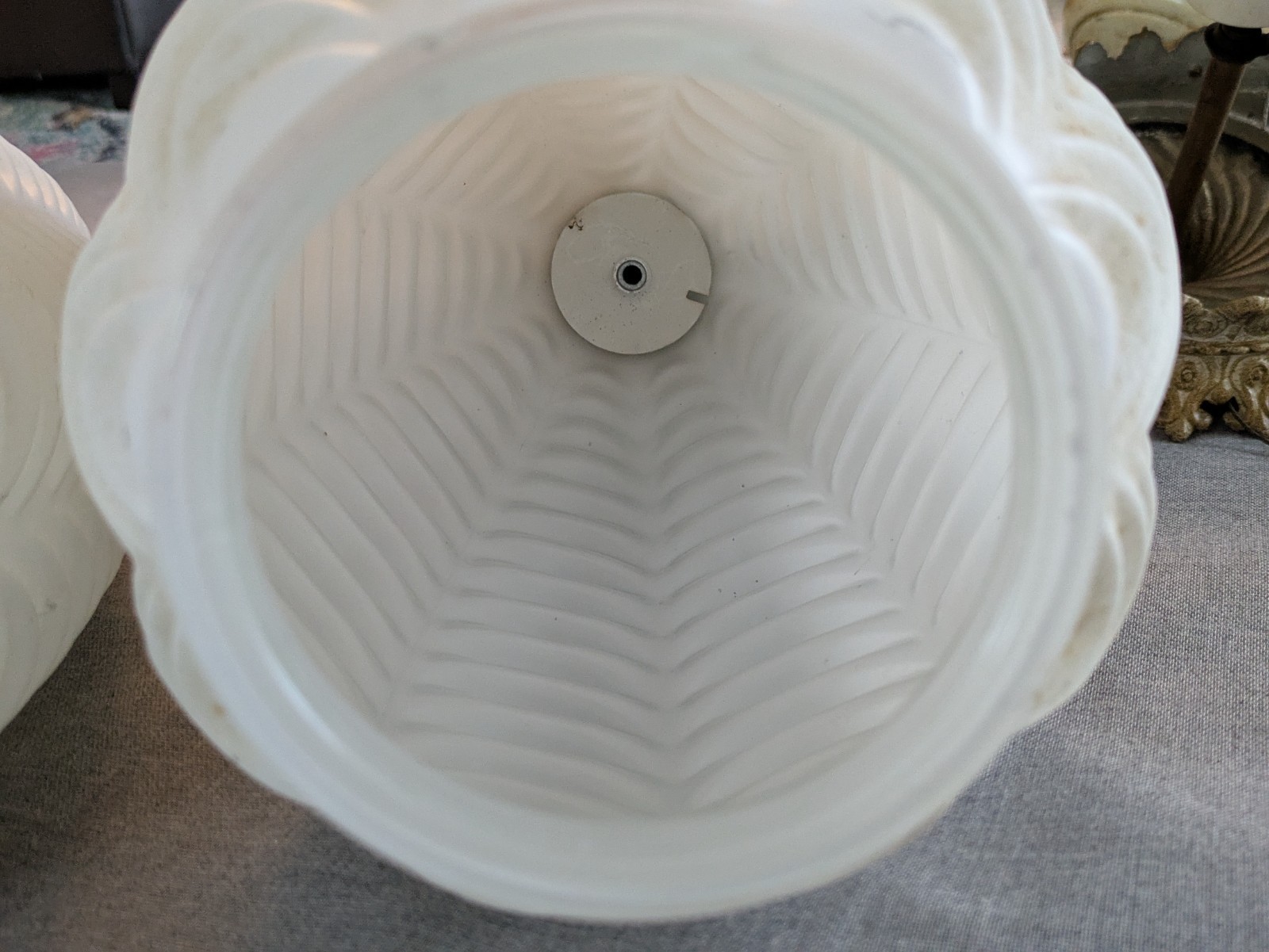 Mcm Blanc Festonnée Larme Double Swag Suspendu Lampe Light Moe Thomas Ind Item image 13