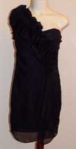 NWT Very J One Shoulder Dress Navy Blue Size Small Ruffle Assymetrical C... - £15.54 GBP