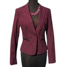 Cache Burgundy Purple Textured Lined Suit Jacket Top New Stretch NWT $188 - $75.20