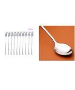 Long Handle OVAL Stainless Steel Mixing Ice Cream Coffee Spoon Set 10 Pack  - £19.12 GBP