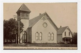 Methodist Episcopal Church e Mound Valley Kansas Real Photo Postcard Blank Back  - £14.01 GBP