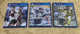 Lot Of 3 Ps4 Games. FIFA 17 Madden  17 Ufc 2. Slightly used. Good condition - £13.09 GBP