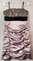 City Studio Short Dress Womens Size 3 Multi Sleeveless Off The Shoulder Back Zip - £21.38 GBP