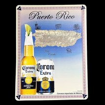 Corona Extra Puerto Rico Bottle Can Beer Bar Sign Tin Tacker  24&quot; x 18&quot; Man Cave - £39.68 GBP