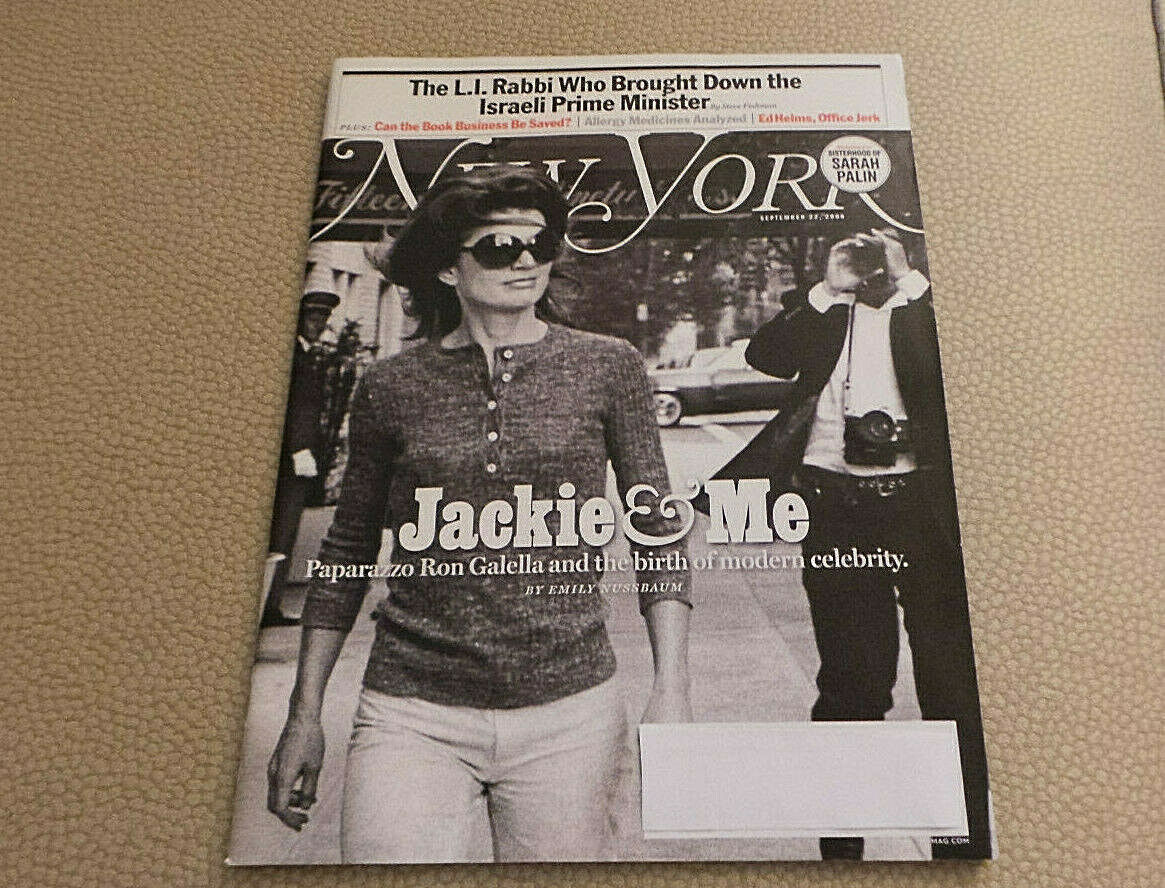 Primary image for New York Magazine Jackie Kennedy, Ron Galella, Paparazzi; Ed Helms; Sept 2008