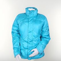 Spyder ThermaWeb Jacket Womens Large Aqua Puffer Performance Full Zip St... - $32.62
