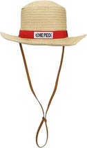 Netflix Official One Piece Luffy Cosplay Straw Bucket Hat W/ Chin Rope Brown NEW - £17.61 GBP