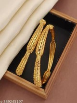South Indian Women 4 pcs Bangles/ Bracelet Gold Plated Fashion Wedding Jewelry - £27.02 GBP