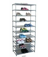 Home Basics-Free Standing Non Woven 30 Pair Shoe Racks 10 Shelves - £21.22 GBP