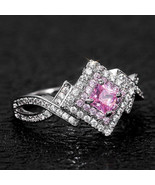  New Women’s Alloy Pink Stone Multi CZ Fashion Ring (Sz 9)  - £8.95 GBP