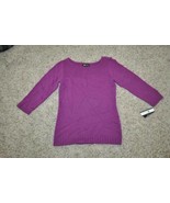 Womens Sweater AB Studio Purple Long Sleeve Crewneck $48 NEW-size S - £17.45 GBP