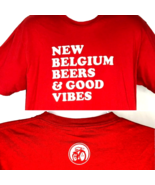 New Belgium Brewing Beers Good Vibes Retro T-Shirt sz XL Felt Lettering ... - $24.03