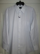 Joseph Abboud Stripe Regular Fit Long Sleeve Men Dress Shirt WhiteLblue 16 | 33 - £16.27 GBP