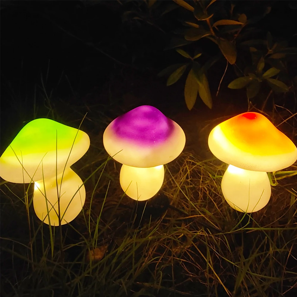 3Pcs/Set Solar Garden Lights String Cute Mushroom Shape Lawn scape Lamp for Wedd - £165.39 GBP