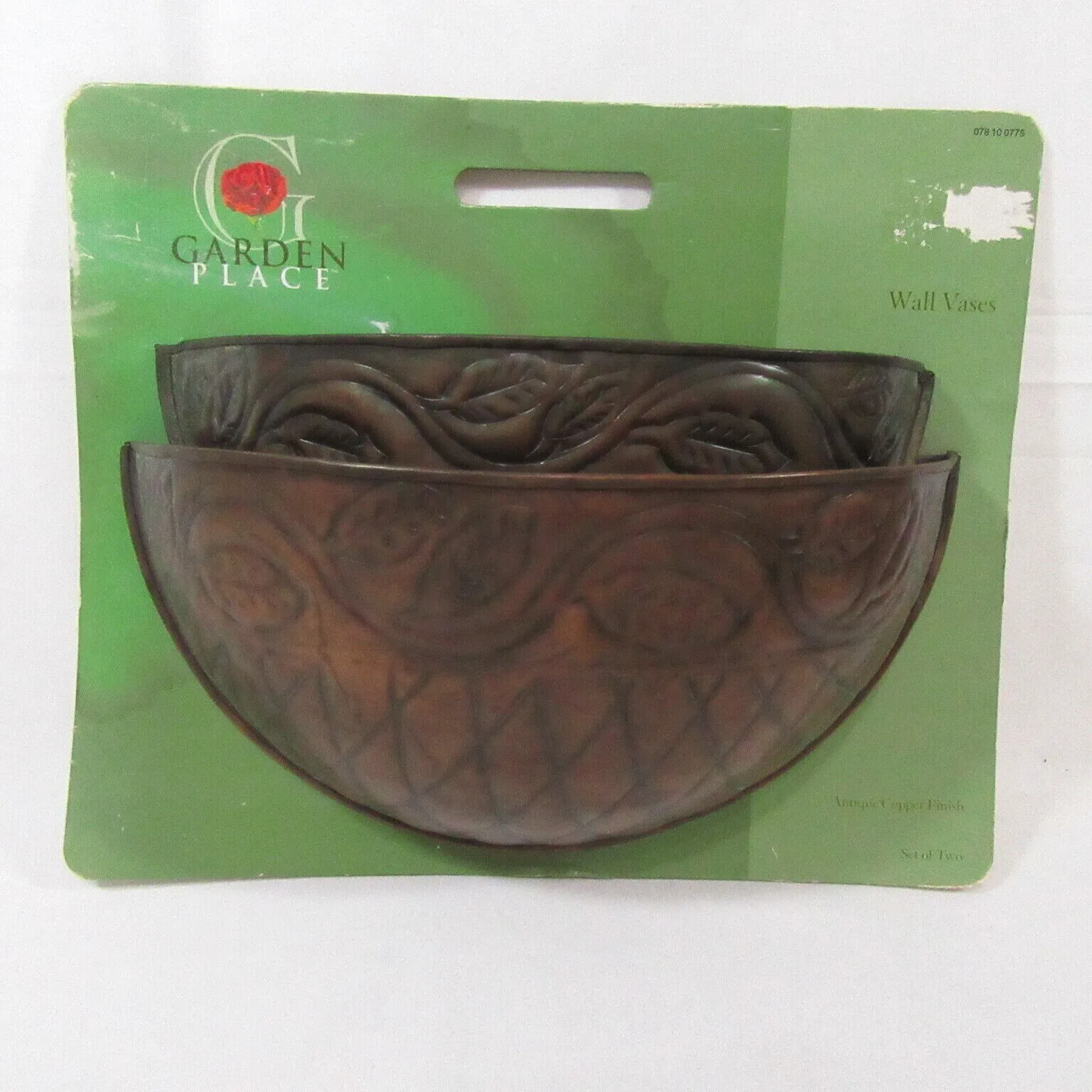 Garden Place Half-Round Antique Copper Finish 2-PC Planter Wall Vases - £55.05 GBP