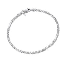 925 Sterling Silver 2.2 mm Bismark Chain Bracelet 7 - $43.08