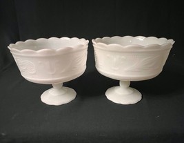 Milk Glass E.O. Brody Cleveland OH Compote Pedestal Fruit Bowl Footed - ... - $19.99
