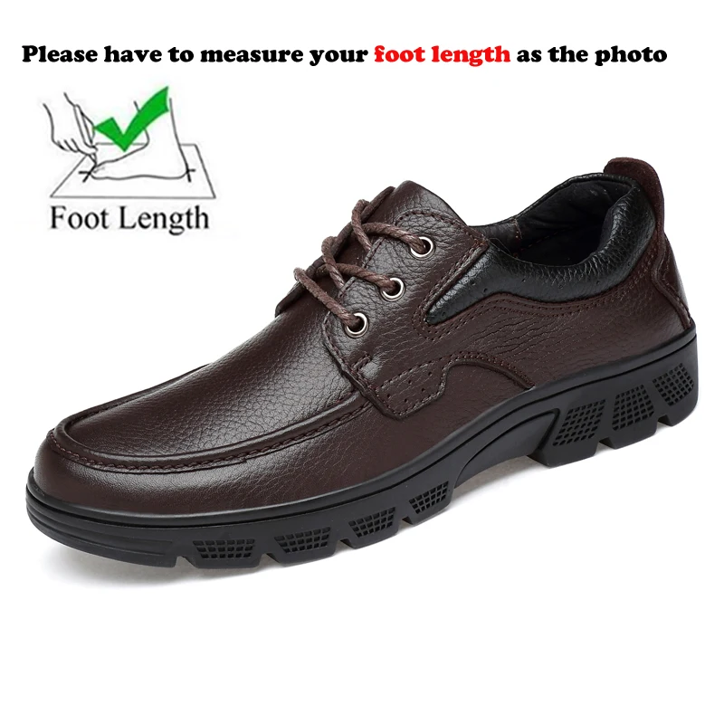 Tumn winter genuine men s leather shoes casual business plus big size 49 50 black brown thumb200