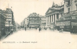 Bruxelles Belgio ~ Le Boulevard Anspach ~1900s Foto Cartolina - £9.45 GBP