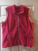 LL Bean Women Fleece Vest Zip Up Size 2 XL Pink - £18.37 GBP